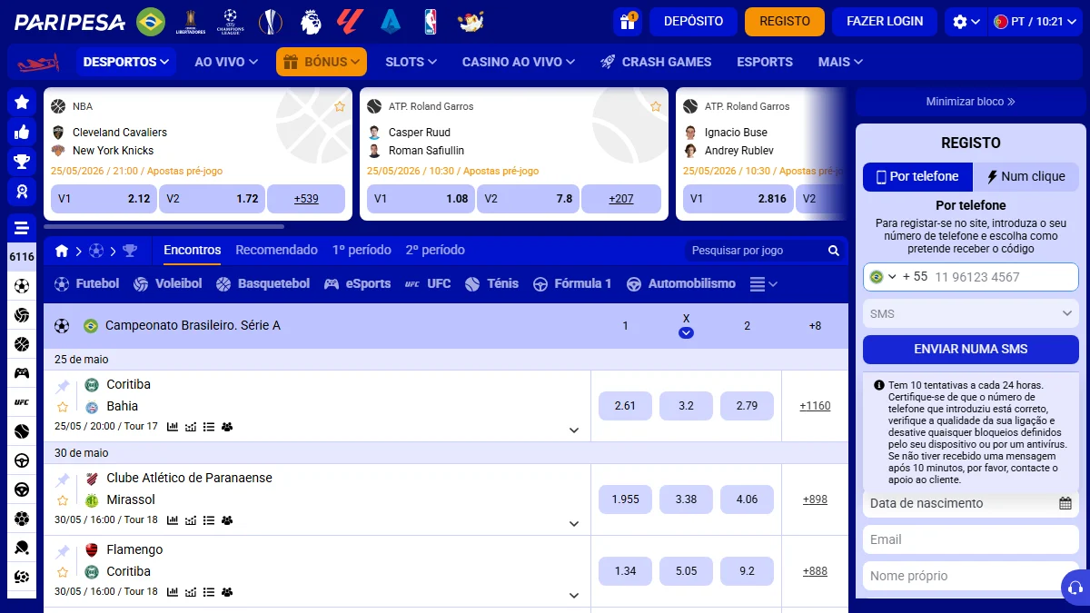 PariPesa sportsbook com partidas Libertadores e Brasileirão