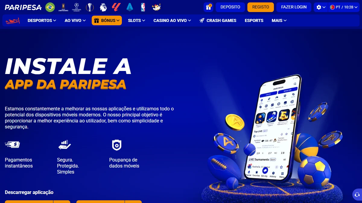 Página de aplicativos PariPesa com APK Android