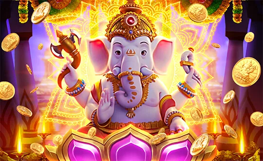 Capa do slot Ganesha Gold, PG Soft tema ganesha, deus indiano da fortuna