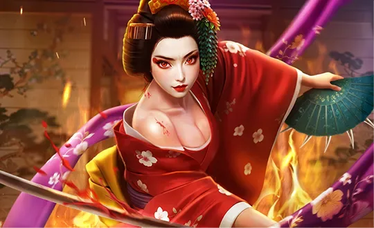 Capa do slot Geisha's Revenge, PG Soft tema vingança de gueixa no período edo japonês