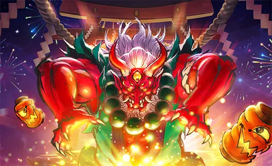 Capa do slot Spirited Wonders, PG Soft tema onmyoji jinguji e yōkai japoneses no festival obon