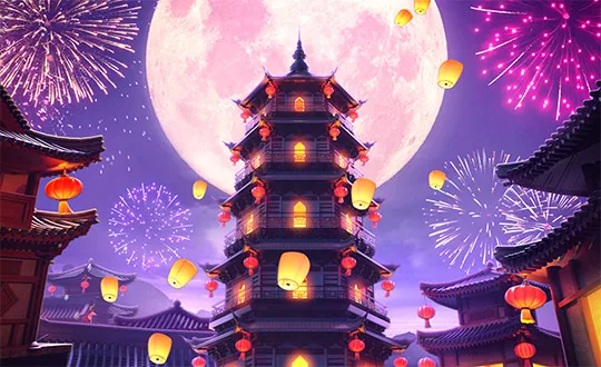 Capa do slot Wild Fireworks, PG Soft tema fogos de artifício chineses (ano-novo)
