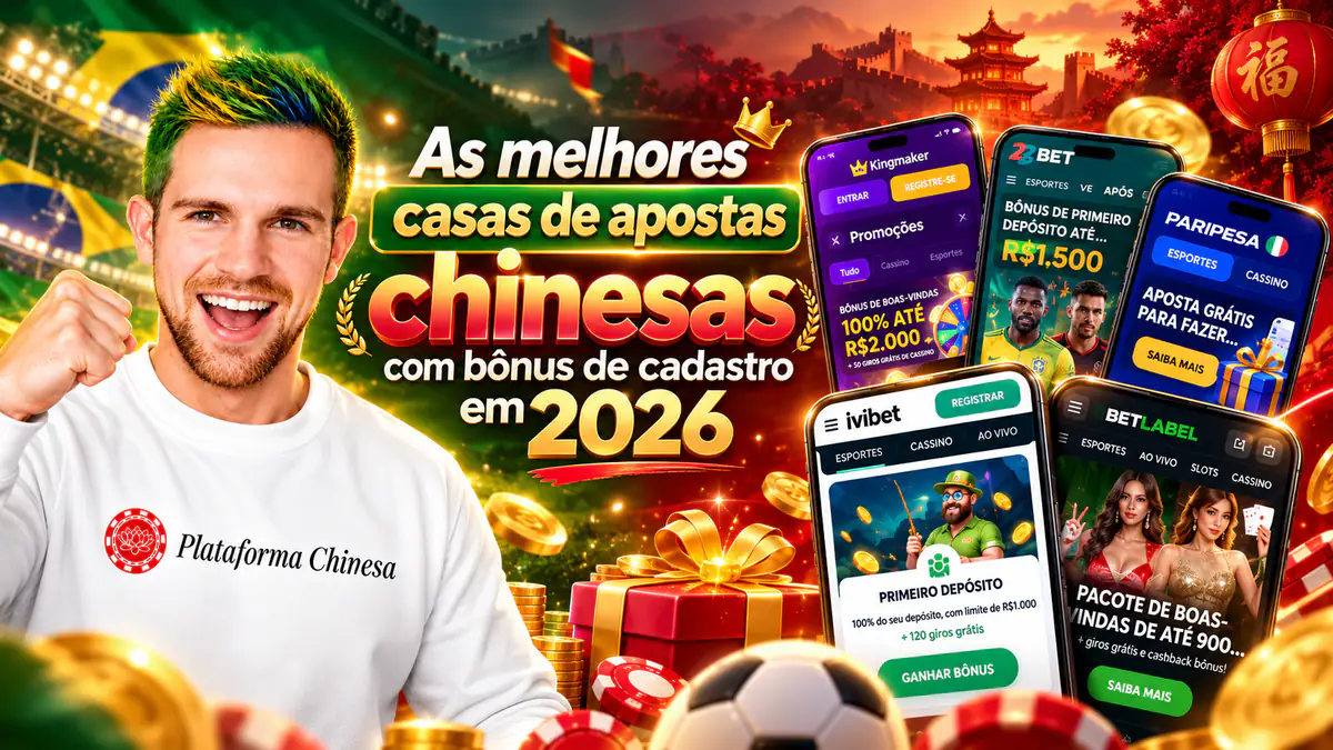 Tomáš Baláž comemora ao lado das telas de IviBet, BetLabel, 22Bet, Kingmaker e PariPesa: as melhores casas de apostas chinesas com bônus de cadastro em 2026